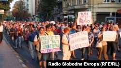 Од минатонеделните протести во Скопје.