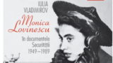Detaliu de pe coperta volumului „Monica Lovinescu în documentele Securității. 1949-1989”, de Iulia Vladimirov.