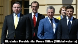 Alexander Vindman (far left) at the inauguration of Volodymyr Zelenskiy in Kyiv on May 20.
