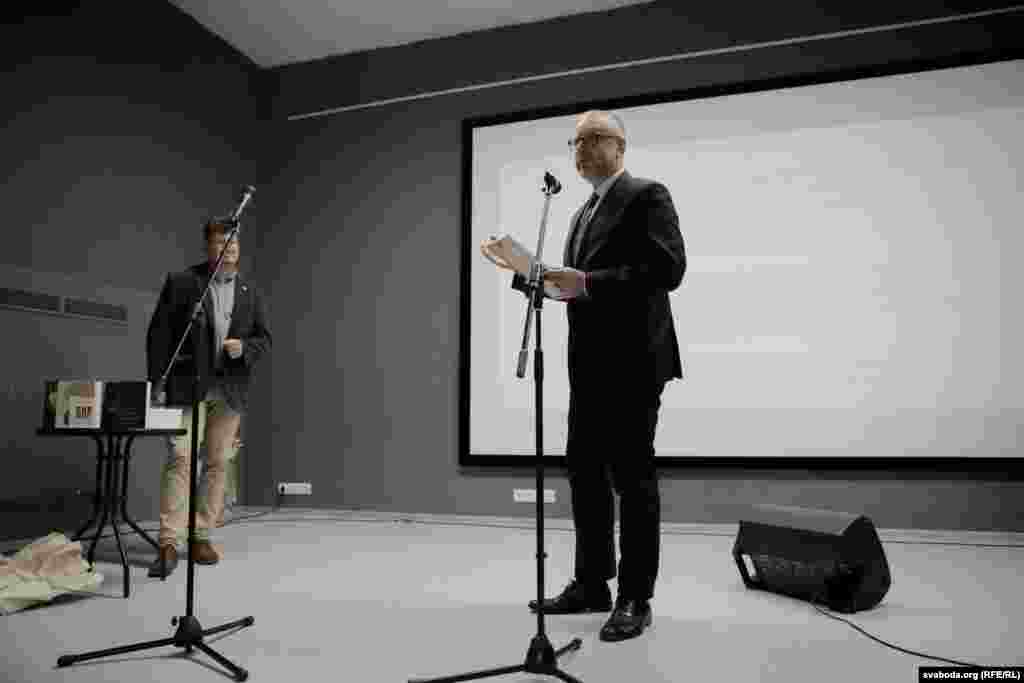 Марцін Вайцэхоўскі выступіў ад імя сузаснавальнікаў прэміі — амбасады Польшчы