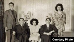 Armenian "Titanic" survivor Neshan Krekorian (seated left) with his wife, Persape (seated right), daughter Angie (center), son George (left), and daughter Alice.