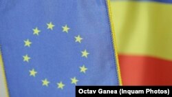 Romania -- EU and romanian flags, generic