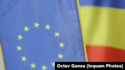 Romania -- EU and romanian flags, generic