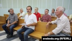 Аляксандар Мех у судзе, падчас першага разгляду справы. 16 жніўня 2017 году