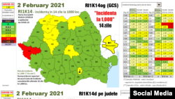 Cum arată harta județelor în funcție de incidența infectărilor