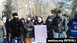 Согласованный митинг с требованием провести политические реформы и освободить политических заключенных. Уральск, 28 февраля 2021 года.