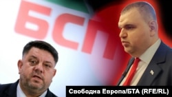 Лидерът на БСП Атанас Зафиров и санкционираният за корупция лидер на „ДПС – Ново начало“ Делян Пеевски. Колаж.