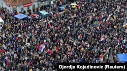 Antivladini demonstranti u Kragujevcu, 15. februar 2026.