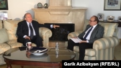 Armenia -- President Armen Sarkissian gives an interview to RFE/RL's Harry Tamrazian, Yerevan, 27Apr2019