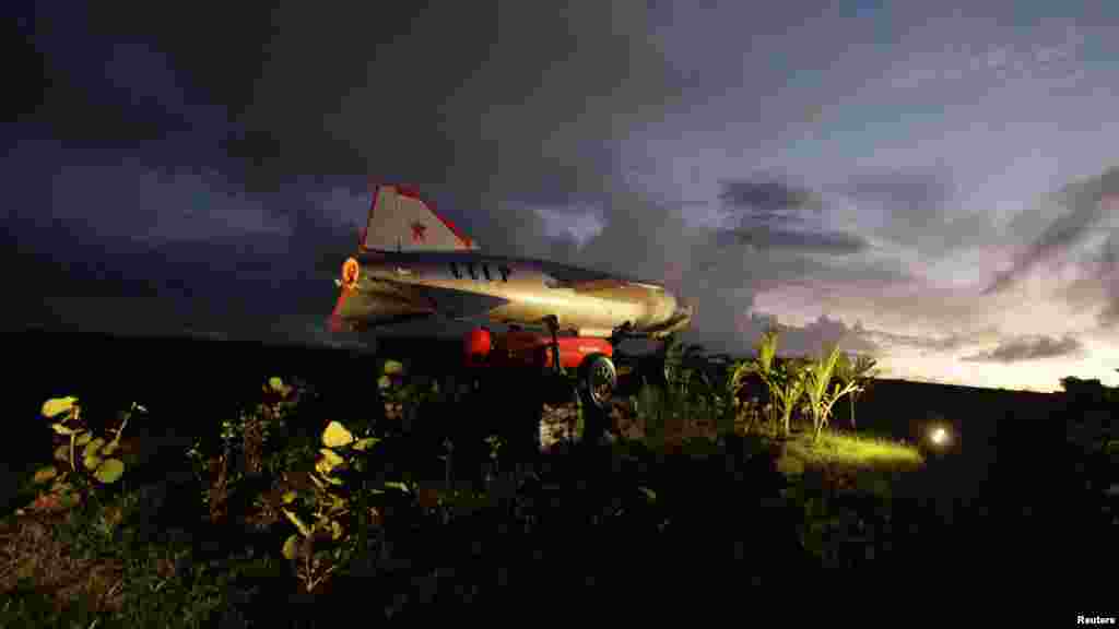 A deactivated missile is displayed at a site with Soviet-made Cold War relics at the La Cabana fortress in Havana, Cuba, on October 15. (REUTERS/Desmond Boylan)