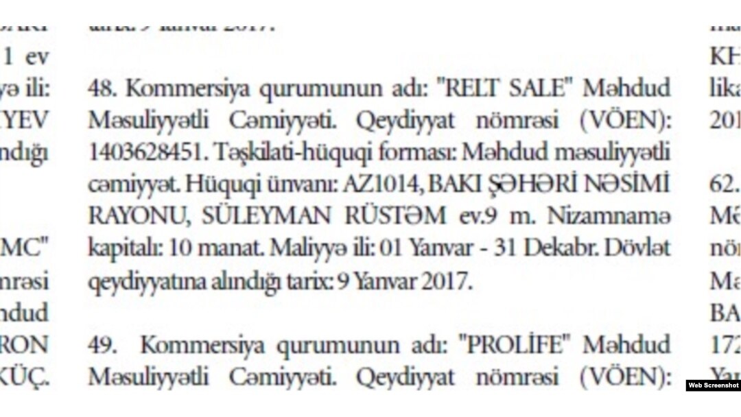 "Relt Sale" MMC ləğv olunub.