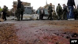 На месте нападения в Дамаске 11 марта 2017