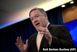 Secretarul de stat american Mike Pompeo, Washington, 22 aprilie 2019