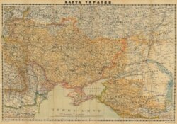 Мапа України 1918 року, укладена Степаном Рудницьким. (Щоб відкрити мапу у більшому форматі, натисніть на зображення. Відкриється у новому вікні)