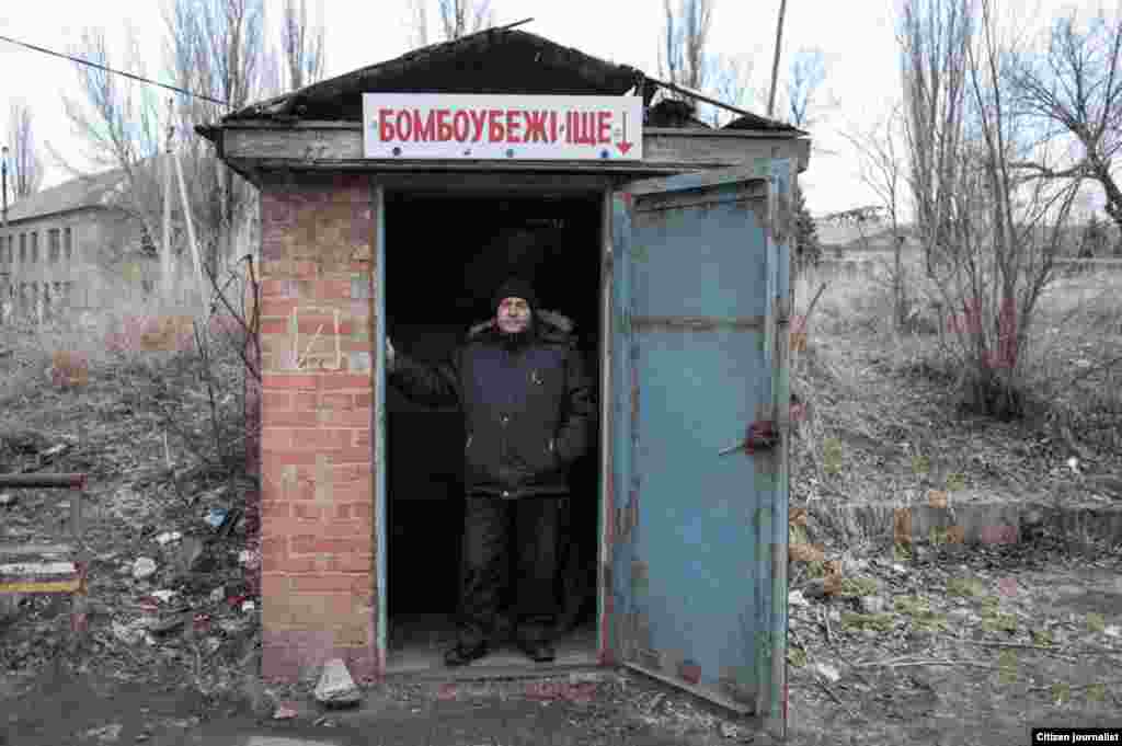 Donetsk, Ukrain. A bomb shelter in Petrovsky district. Victor Petrov, retired man.