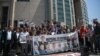 Акцыя салідарнасьці з арыштаванымі журналістамі ў Турцыі, ліпень 2017 году