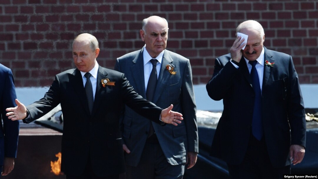 Владимир Путин, Аслан Бжания, Александр Лукашенко, июнь 2020 года