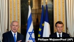 Emmanuel Macron i Benjamin Netanyahu u decembru 2017. u Parizu, arhivski snimak