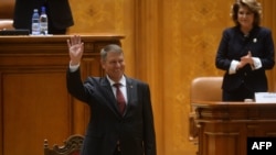 Klaus Iohannis în Parlamentul de la București, 21 decembrie 2014.