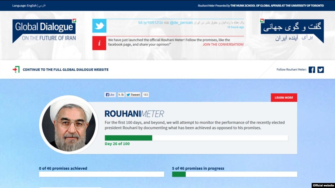 نمایی از سایت «روحانی سنج»