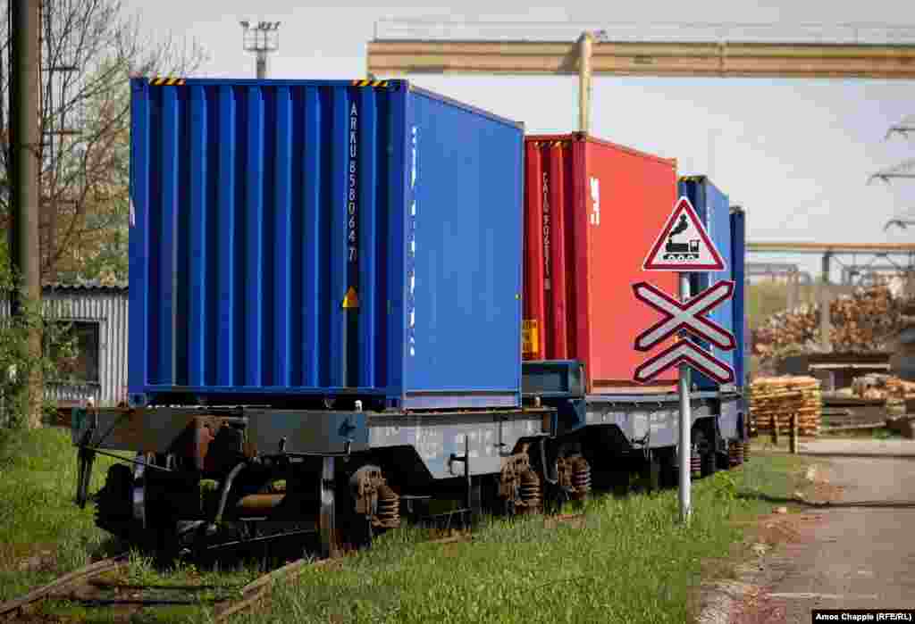 Finished plywood panels are loaded onto these containers, and their journey to western Europe begins.