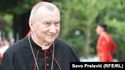 Sekretari i Shtetit i Vatikanit, Pietro Parolin, gjatë një vizite në Mal të Zi, më 2018.