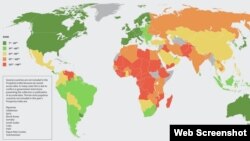 وضعیت رفاهی کشورها در گزارش موسسۀ «لگاتوم» در قالب ۵ بخش از سبز پُر رنگ (بهترین) تا سرخ (بدترین) دسته‌بندی شده است