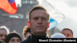 Aleksej Navaljni tokom protesta u Moskvi, februar 2020. 