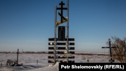 Так у Воркуті виглядав пам’ятний знак на місці масового поховання людей, засуджених за участь у діяльності Української повстанської армії (УПА)