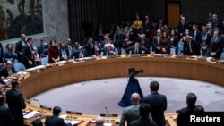 Imagine de la ședința Consiliului de Securitate a ONU din 24 februarie de la Ney York, care a marcat un an de la declanșarea invaziei rusești în Ucraina.