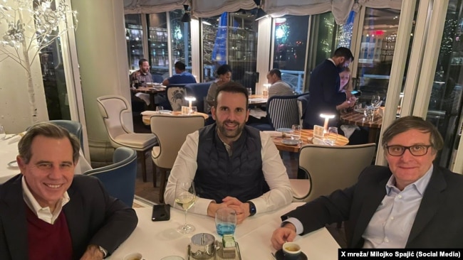 O planovima gradnje Jadransko-jonski auto-puta: Spajić sa direktorom za internacionalne odnose Bechtela Stjuartom Džonsom i tadašnjim specijalnim američkim izaslanikom za Balkan Metjuom Palmerom, januara 2021