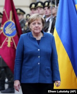 Канцлер Німеччини Ангела Меркель під час візиту до Києва, 1 листопада 2018 року