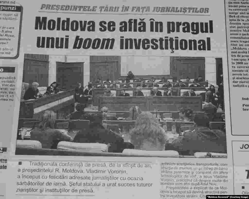 &quot;Moldova Suverană&quot;, 20 decembrie 2007, liberalizarea capitalului şi reforma fiscală propuse de preşedintele Vladimir Voronin