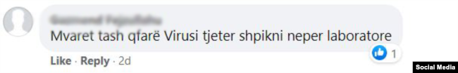 Koment i një përdoruesi të Facebook-ut.