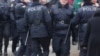 AZERBAIJAN - Police officers gather near a drug abuse treatment center that caught fire in Baku, Azerbaijan March 2, 2018. 