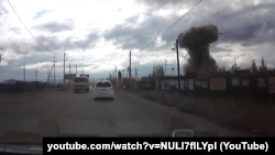 Взрыв боезаряда ракеты для ЗРК "Ангара" - кадр из видео, снятого на автомобильный регистратор