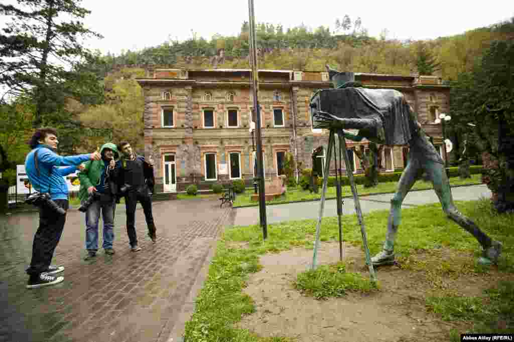 The town's population doubles due to the influx of tourists during the spring and summer.