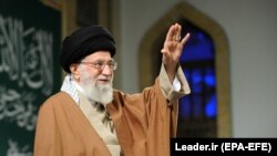 IRAN -- Iranian Supreme Leader Ayatollah Ali Khamenei attends a meeting in Tehran, January 9, 2018