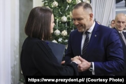 Прэзыдэнт Польшчы Караль Наўроцкі правёў сустрэчу зь беларусамі. Варшава, 13 студзеня 2025