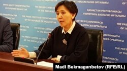 Тамара Дүйсенова, еңбек және халықты әлеуметтік қорғау министрі. Астана, 10 наурыз 2017 жыл.