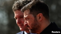 Președinții Nicușor Dan și Volodimir Zelenski la Palatul Cotroceni din București, pe 12 martie 2026.