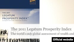 Legatum Institute ұйымының Prosperity Index 2011 есебі. Көрнекі сурет.