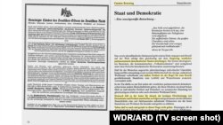 Articol din publicaţia „Fragmente” al viitorului episcop (Screenshot TV WDR/ARD)