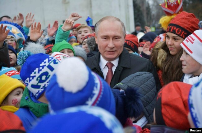 Путин жана балдар. Москва, 26-декабрь 2017-жыл.