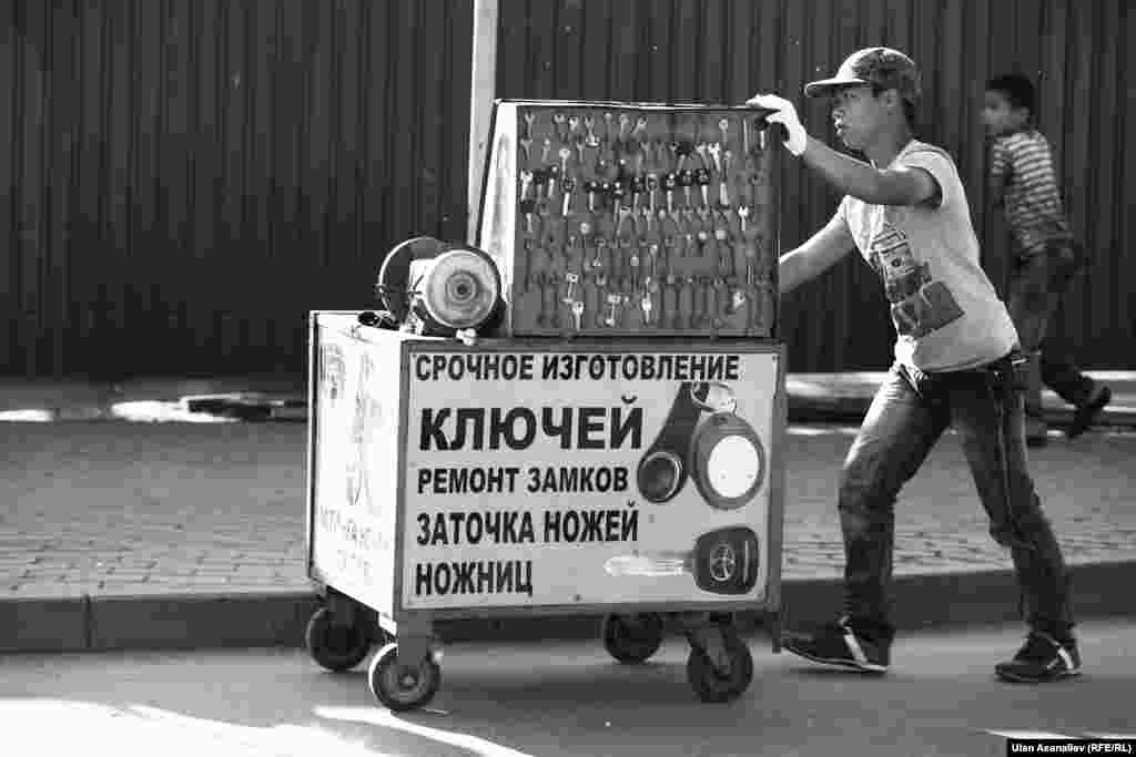 A market trader in Irkutsk