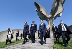 رهبران کرواسی در مراسم یادبود قربانیان اوستاشا در ۲۴ مه ۲۰۲۰