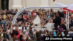 Рим папасы Франциск Вильнюсте. Литва, 22 қыркүйек 2018 жыл.