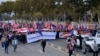 Pro-Europe Georgians rally in Tbilisi on October 20 ahead of parliamentary elections set for October 26.