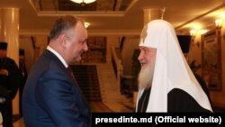 Igor Dodon și Patriarhul Rusiei Kiril, Moscova, 25 decembrie 2017