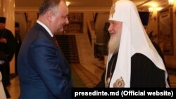 Președintele Igor Dodon cu Pariarhul Kiril al Rusiei, Moscova, 25 decembrie 2017